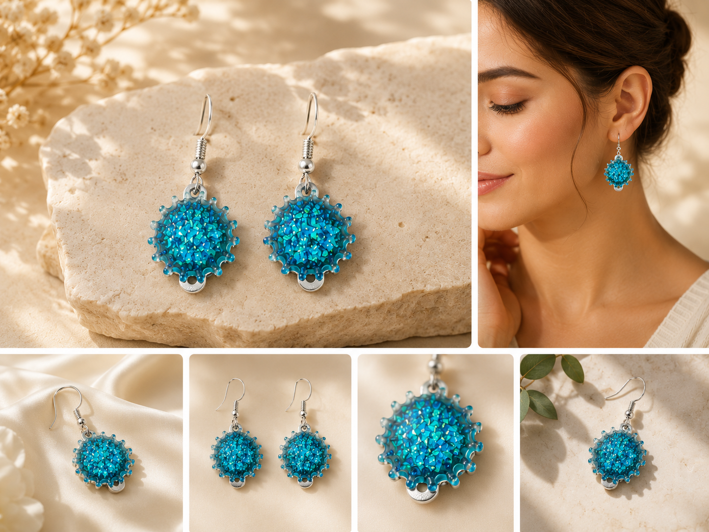 Aqua Stardust Earrings