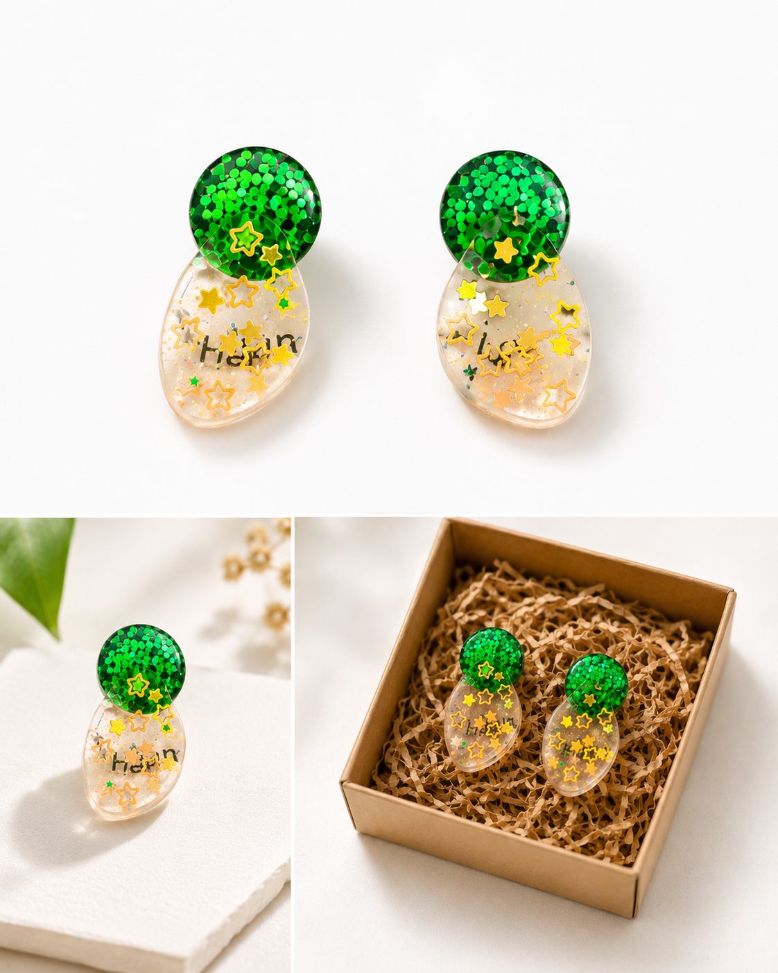 Emerald Stardust Earrings