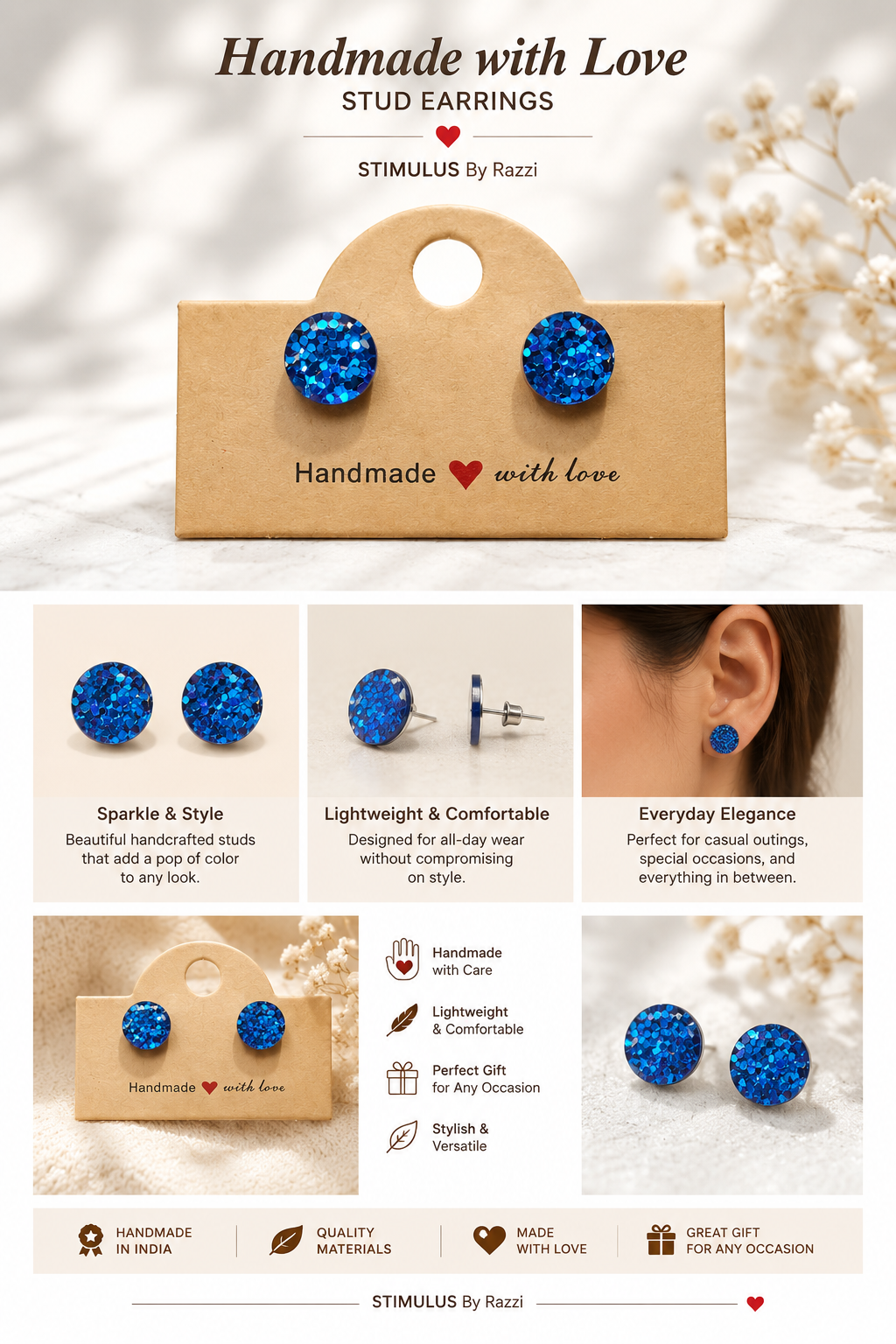 Midnight Sapphire Studs