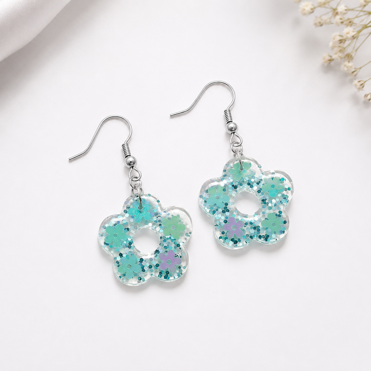 Aqua Meadow Bloom Earrings