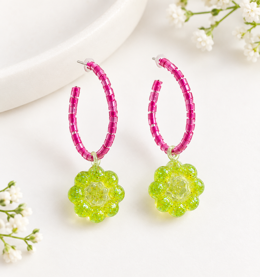 Boom Eclat Beaded Hoop Earrings