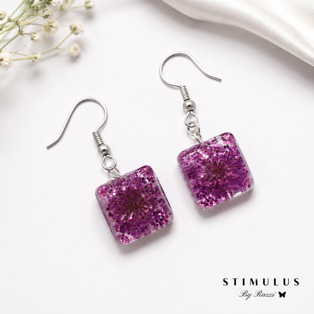 Violet Stardust Bloom Earrings