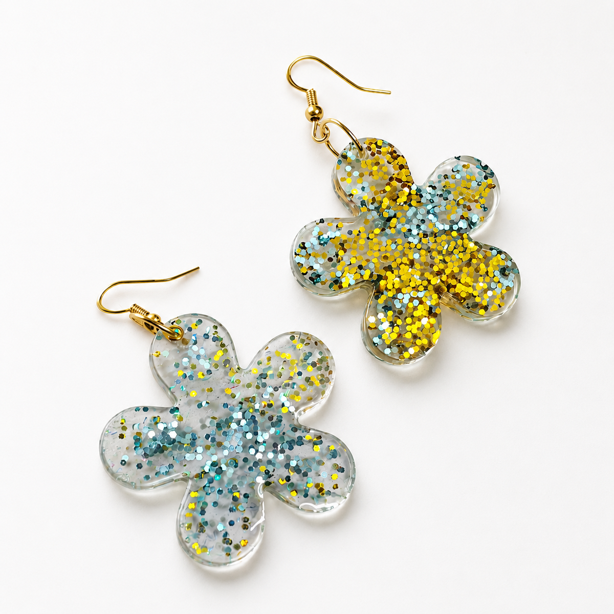 Golden Azure Bloom Earrings