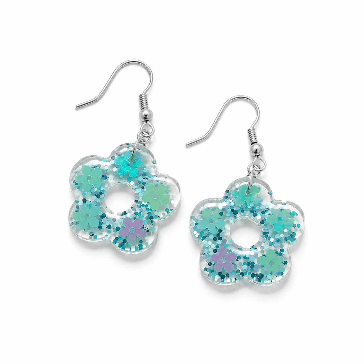 Aqua Meadow Bloom Earrings