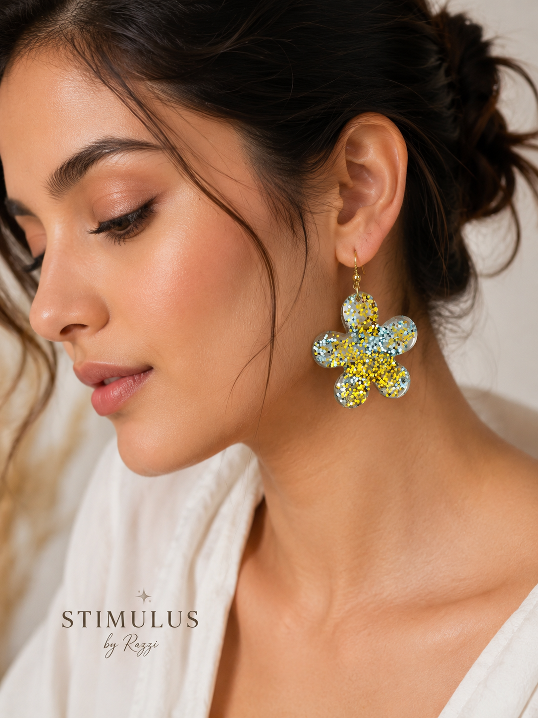 Golden Azure Bloom Earrings