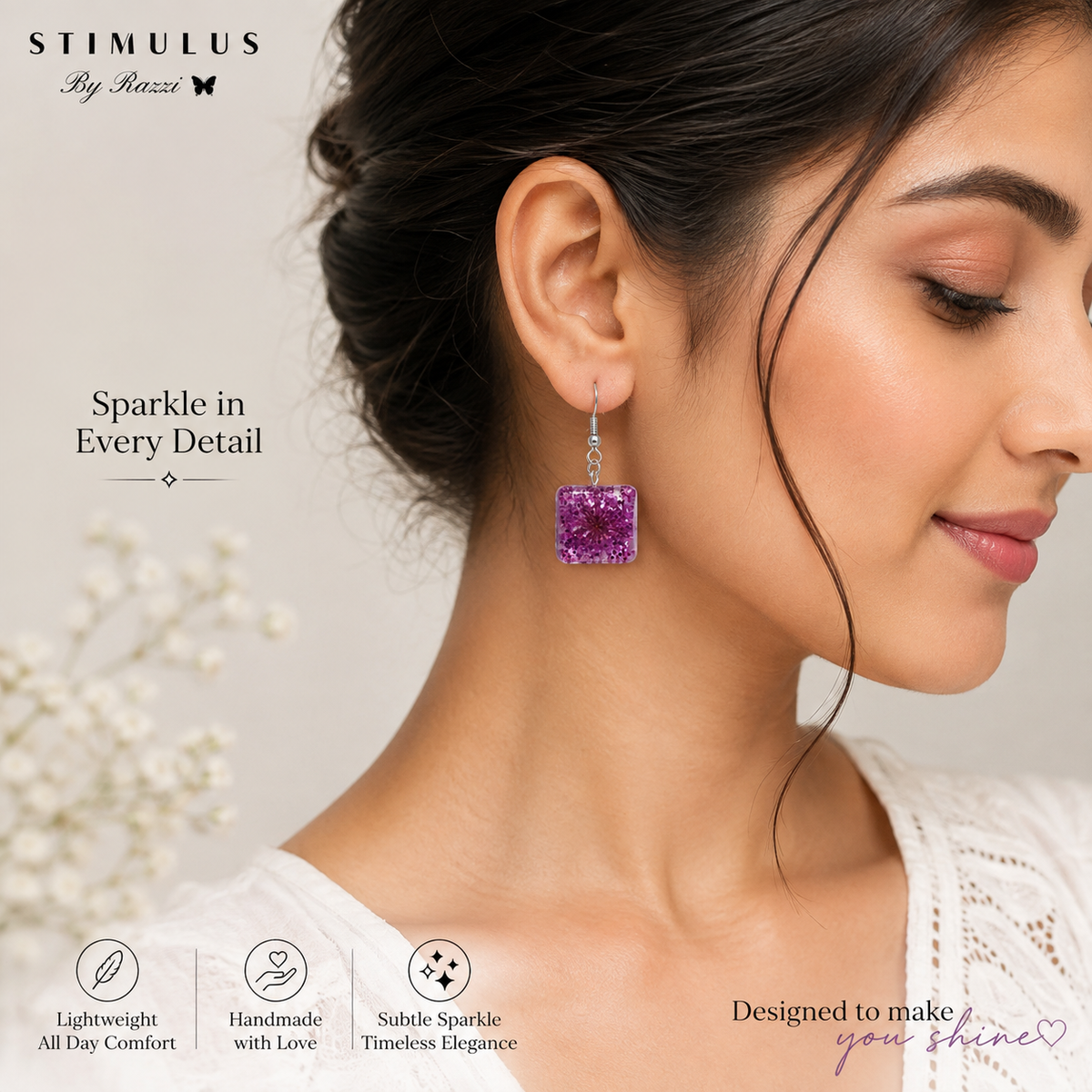 Violet Stardust Bloom Earrings