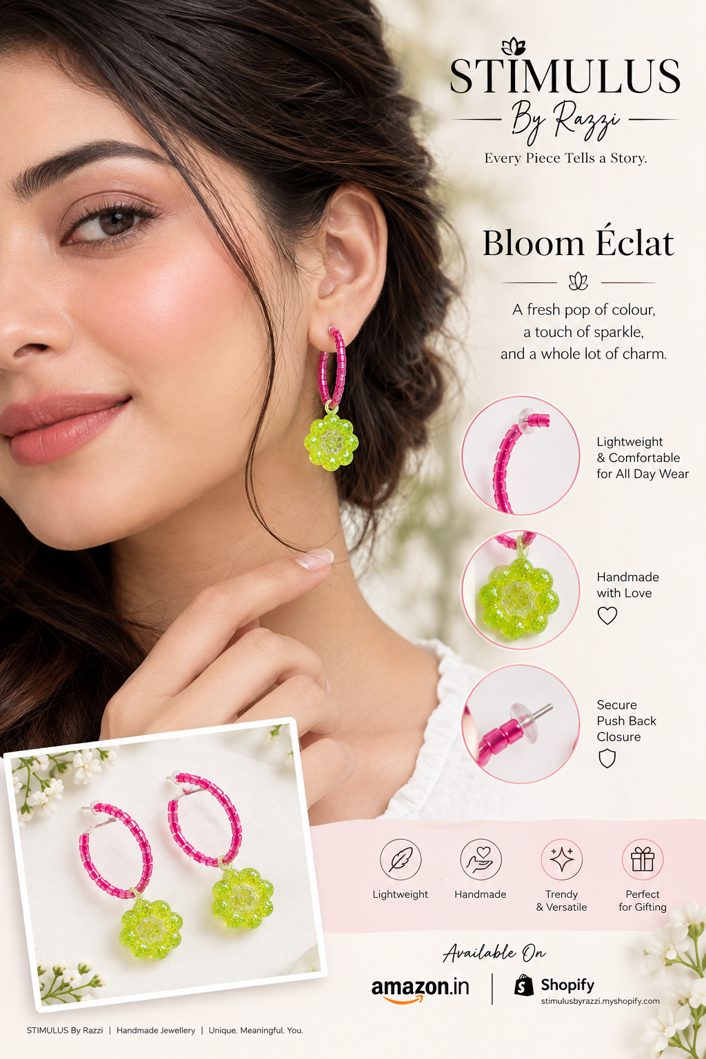 Boom Eclat Beaded Hoop Earrings