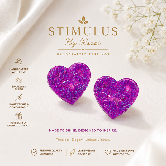 Purple Sparkling Earrings