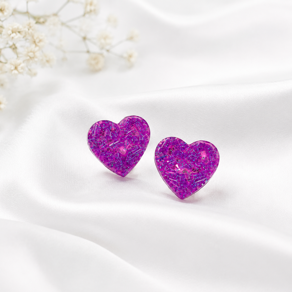 Purple Sparkling Earrings