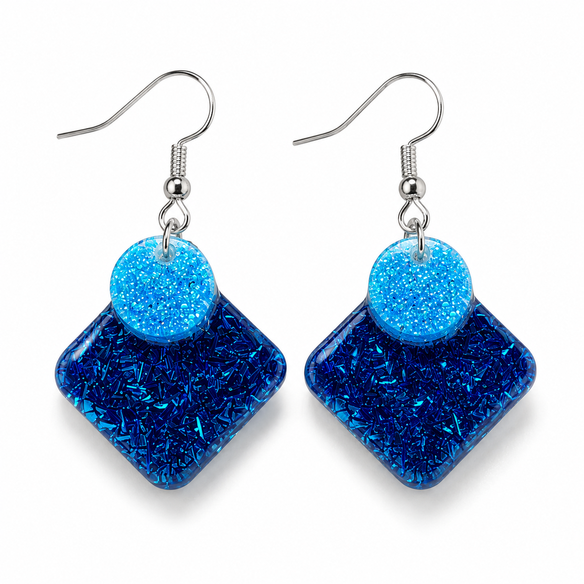 STIMULUS By Razzi Azure Sparkle Geometric Drop Earrings for Women